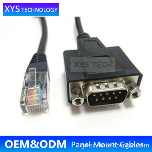 XYS TECH RS232 Serial Cable DB male Panel Mount to RJ45 Cable/